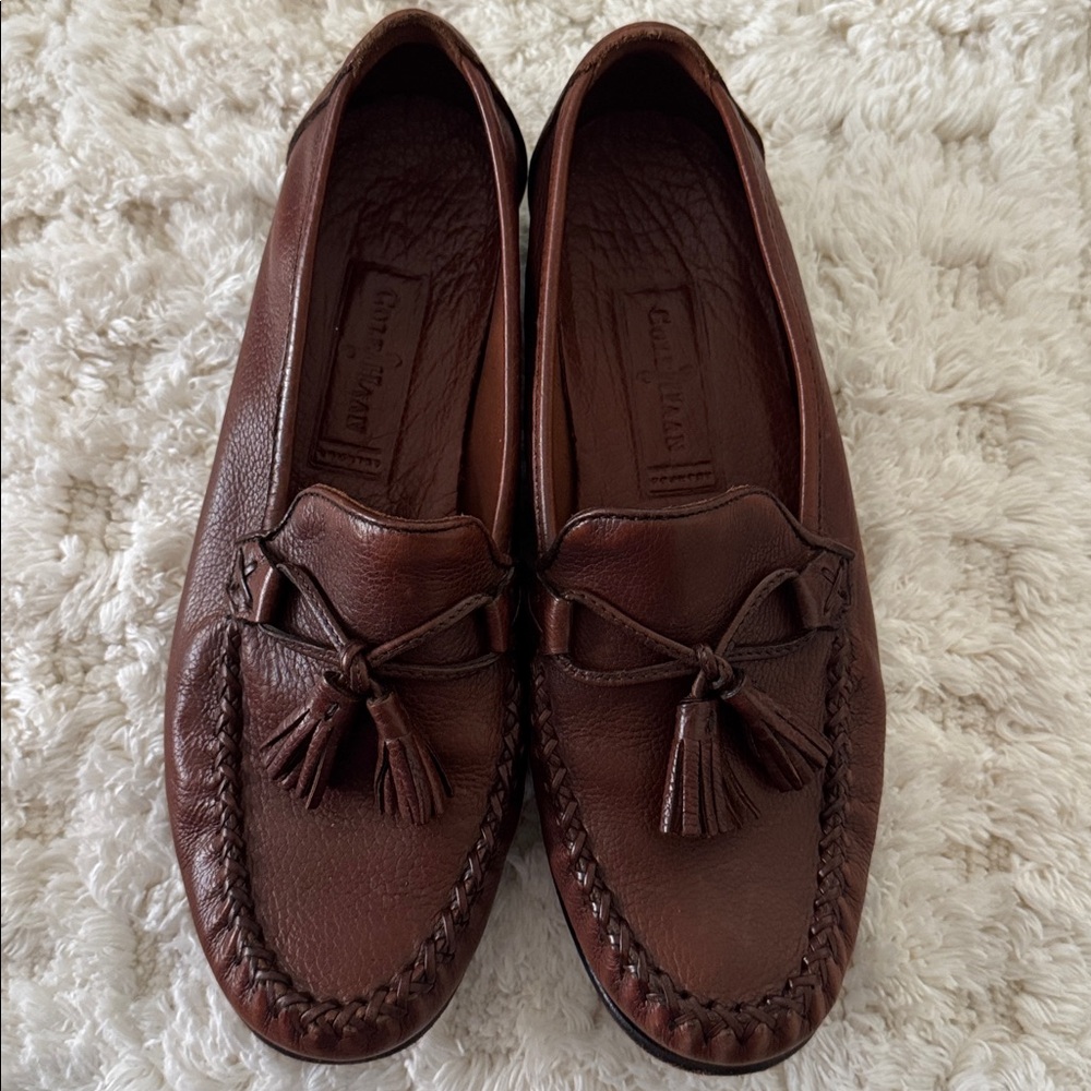 Colee Haan  Soft Brown Leather Tassel Loafers Women Size 7.5B